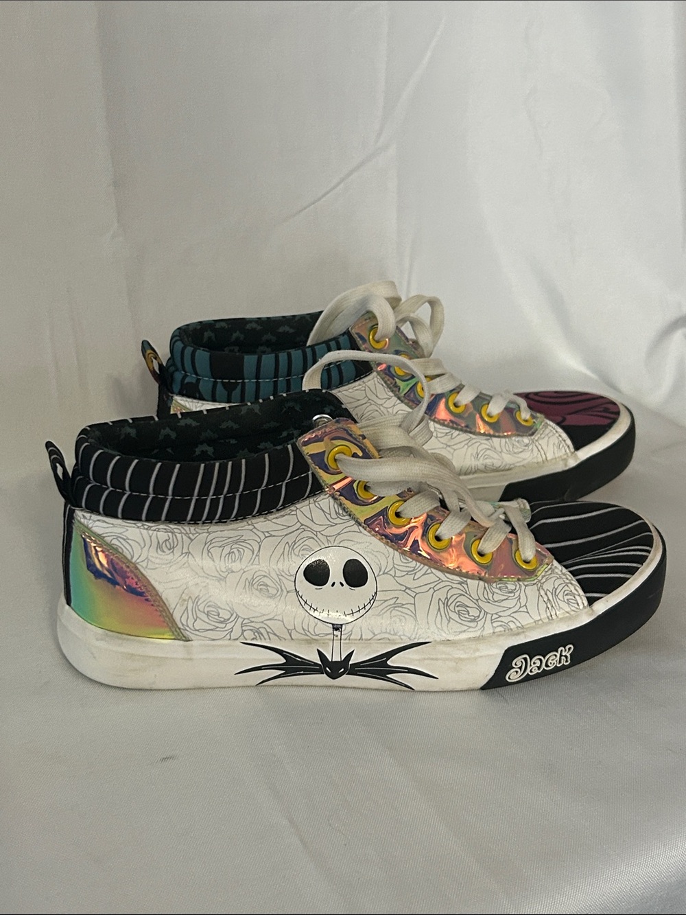 Ground Up Disney's Jack & Sally Women's Hi-Top Sneakers Size 7